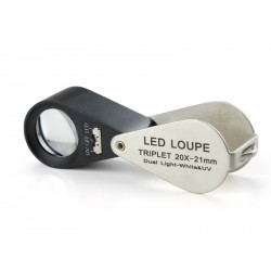 Skládací lupa 20x s LED osvětlením a UV osvětlením
